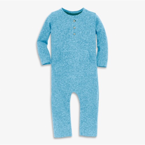 Baby heathered henley romper | Primary.com