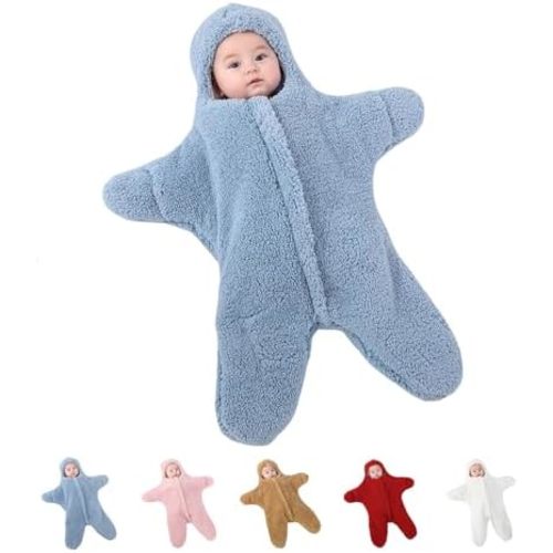Baby Starfish Onesie, Winter Jumpsuit, Newborn Starfish Swaddle Bag, Thick Fleece Wearable Starfish Baby Onesie