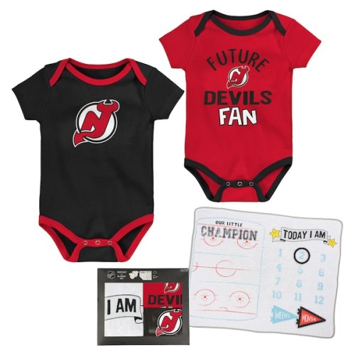 Newborn & Infant New Jersey Devils #1 Draft Pick 2 Pack Bodysuit & Blanket Set