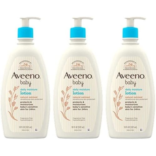 Aveeno Baby Aveeno Baby Daily Moisture Lotion With Colloidal Oatmeal & Dimethicone, 3 X 18 Fl. Oz, 54.0 Fl Oz (Pack of 3)
