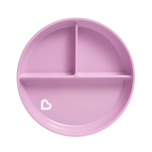 Munchkin Stay Put Divided Suction Toddler Plate - Green