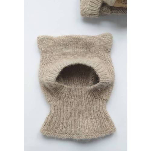 Wool baby balaclava,cat balaclava, snood & hat,toddler cat ear beanie,kitty hat, alpaca merino hoodie cap, trends 2024 knitted winter hat