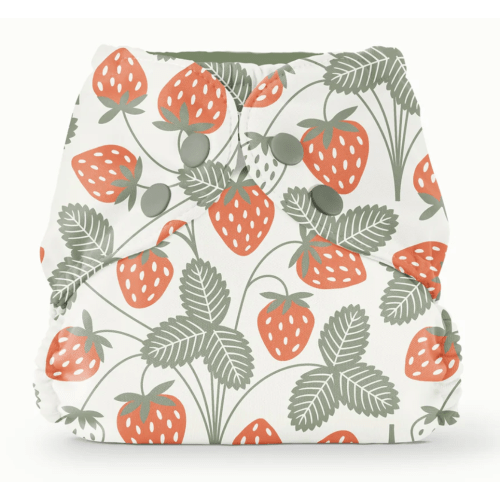 Outer Cloth Diaper in WWF Strawberries - Use discount code "" ORGANIBB ""!