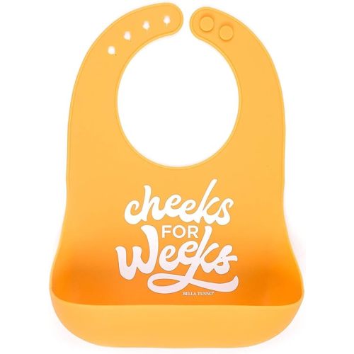 BELLA TUNNO Wonder Bib – Silicone Baby Bib for Girls & Boys, Non-toxic BPA Free Soft Silicone Bib, Waterproof, Easy to Clean - Cheeks for Weeks