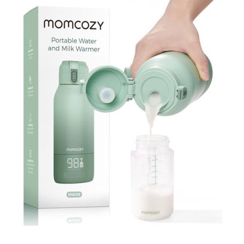 Momcozy Portable Milk Warmer for Travel – Dual Heating Modes for Breast Milk & Water, Portable Bottle Warmer with Fast Heating & Long Battery Life, 17 Ounces Large Capacity to Meet Your All-Day Needs