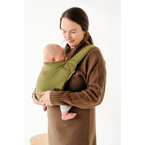 Happy! Haven Baby Carrier – Stretchy Ergonomic Cross-Back Soft Structured Carrier for Newborns to Toddlers (7–35 lbs), Adjustable Fit, Organic Cotton Blend