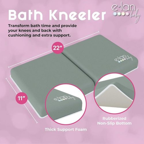 Elan Baby Bath Kneeler And Elbow Rest Pad Set, Non-slip Design, Includes 4 Toy Pocket Organizers, Waterproof And Easy To Clean