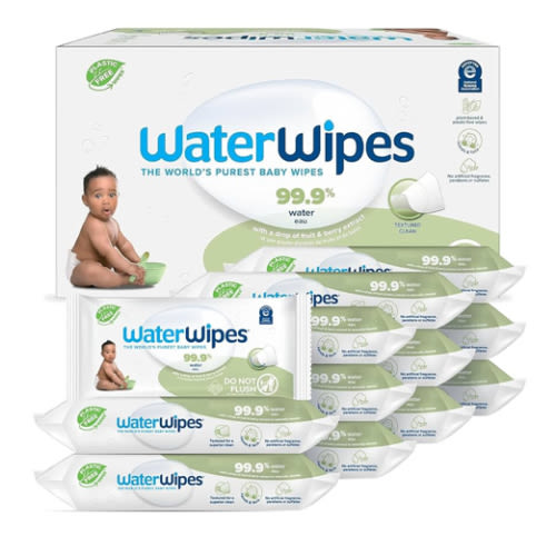 WaterWipes Textured Clean, Toddler & Baby Wipes, 99.9% Water, 3-In-1 Cleans, Cares, Protects, Unscented & Hypoallergenic, 720 Count (12 Packs), Packaging May Vary