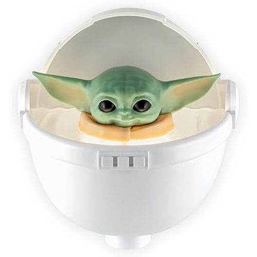 STAR WARS LED Night Light, Baby Yoda Floating Carrier, Plug-in, Dusk-to-Dawn Sensor, The Mandalorian, Grogu, UL-Certified, Cute Nightlight for Kids, Bedroom, Bathroom, Hallway, Game Room, 53234