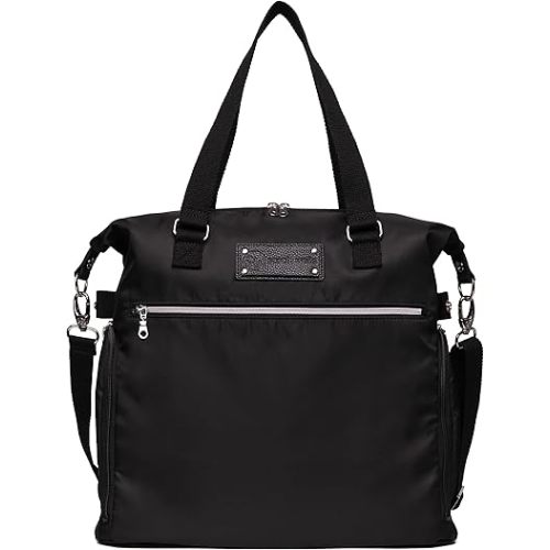 Sarah Wells Lizzy Breast Pump Bag - Compatible with Spectra, Medela, and More - Insulated Cooler Pocket (Black)