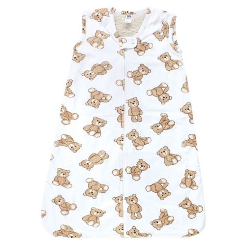 Hudson Baby Boys Plush Faux Fur Sleeping Bag, Wearable Blanket, Teddy Bears, 6-12 Months