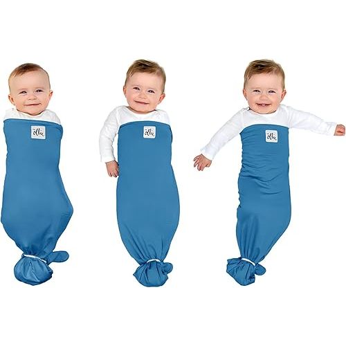 The Ollie Swaddle – Adjustable Baby Swaddle for Newborns | Pediatrician-Approved for Safe Sleep | Easy Closure | Arms-Out | Lightweight, Machine-Washable | Easy Diaper Access (Ocean, One Size)