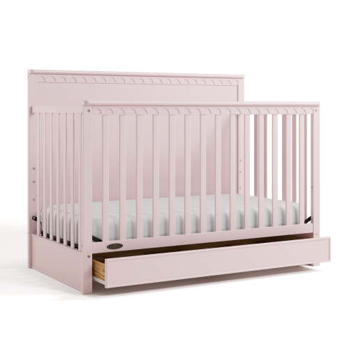 Graco Sasha 5-in-1 Convertible Baby Crib with Drawer, Blush