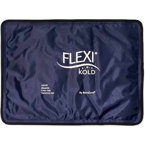 FlexiKold Gel Ice Packs (Standard Large: 10.5" x 14.5") for Injuries Reusable, Back Pain Relief, Knee Wrap, After Surgery, Ice Pack for Knee, Shoulder - 6300-COLD by NatraCure