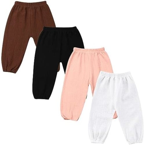 Toddler Baby Boy Girl Cotton Linen Joggers Pants Elastic Basic Long Pants Harem Bloomers Infant Kid Fall Clothes