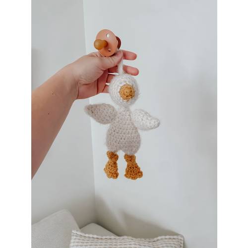 Duck pacifier clip / pacifier lovey / pacifier animal