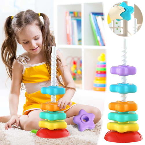 Limited Time Deal karymi Rotating Tower Stacking Music Colorful Stacking Music Colorful Rotating Tower Children's Puzzle Toys Exercise Hands Gift Ideas Clearance Sales The Big Save