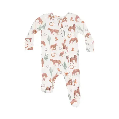 2 Way Zipper Footie - Western Horses Uni – Angel Dear