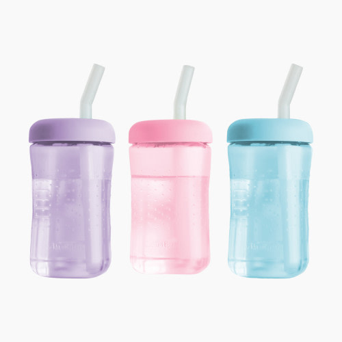 The First Years Squeeze & Sip Straw Trainer Cup - Pink, Purple, & Blue