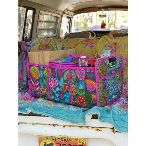 Car Trunk Organizer - Navy Folk Flower – Natural Life