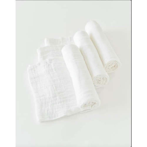 Organic Cotton Muslin Swaddle Blanket, White (Set of 3)