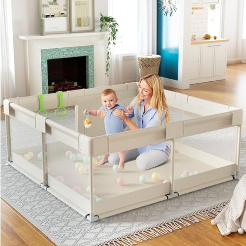 Baby Playpen, 47x47 in Small Play Pen,Toddler Playpen for Apartment,Play Yard,Activity Fence, Extra Large Baby Playard
