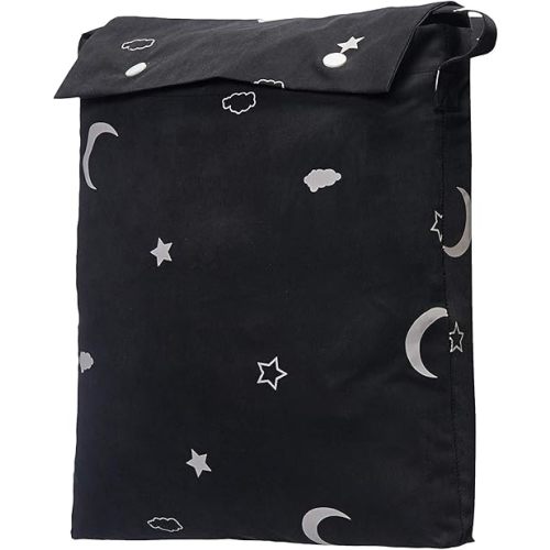 Amazon Basics Portable Travel Window Blackout Curtain Shades with Suction Cups-Black, 1-Pack, 78 by 50 inches - 1 Pack, Moon and Stars
