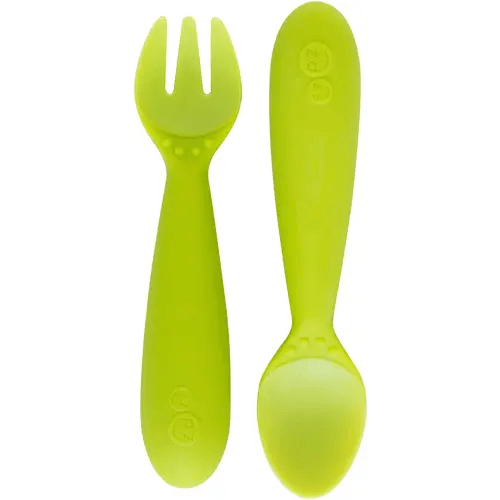 Ezpz Mini Utensils (Fork & Spoon in Lime) - 100% BPA Free Fork and Spoon  for Toddlers First Foods + Self-Feeding - Designed by a Pediatric Feeding  Specialist - 12 Months+ 