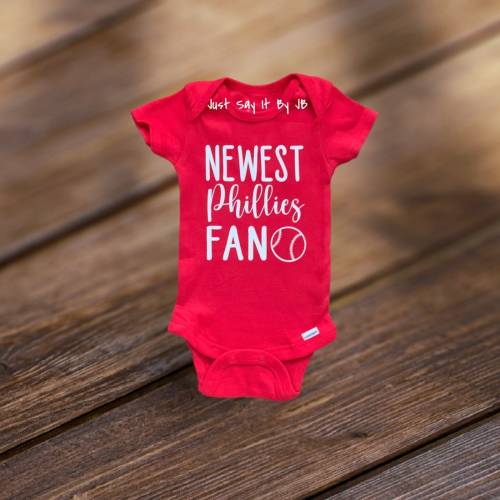 Newest Phillies Fan Baby Bodysuit, Phillies Baby Bodysuit, Custom Baseball Baby Bodysuit, Phillies Baseball Baby Bodysuit