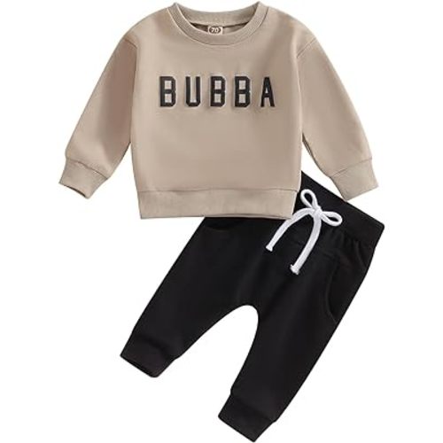 Sprifallbaby Newborn Infant Baby Boy Outfits Long Sleeve Pullover Sweatshirt Toddler Boys Pants Clothes Set Fall Winter 2Pcs