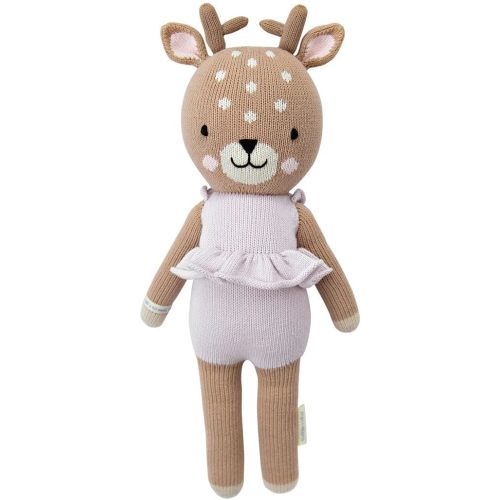 cuddle + kind Violet The Fawn Regular 20" Hand-Knit Doll – 1 Doll = 10 Meals, Fair Trade, Heirloom Quality, Handcrafted in Peru, 100% Cotton Yarn
