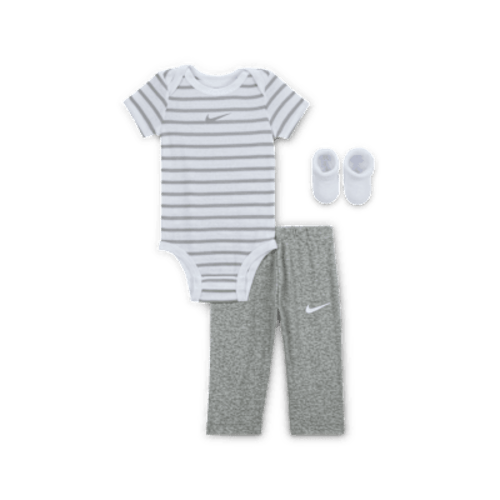 Nike Baby Bodysuit, Pants, and Terry Socks 3-Piece Set