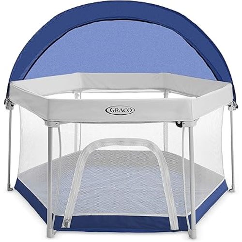 Graco Pack 'n Play LiteTraveler LX Playard Outdoor and Indoor Playspace with Compact Fold UV Canopy