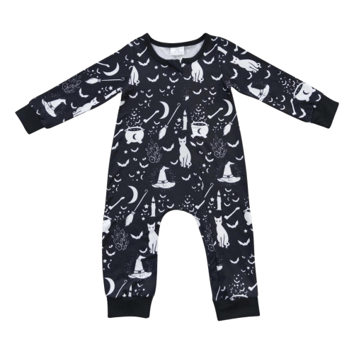 Baby - Black Witches Bat Romper