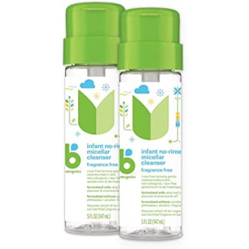 Babyganics Infant No-Rinse Micellar Cleanser, 5 Fl Oz (Pack of 2)