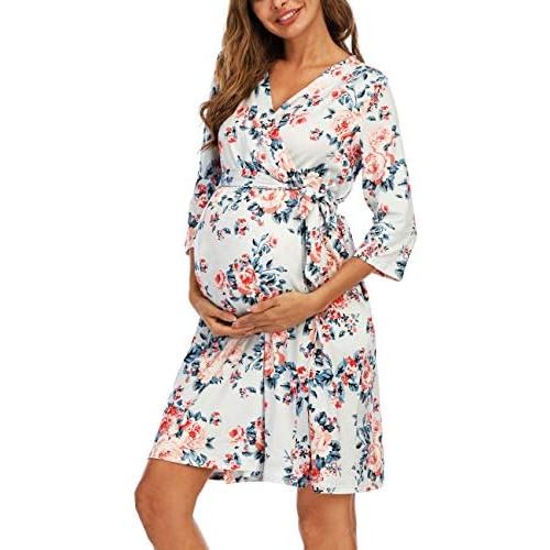 Maternity Hospital Robe Labor and Delivery Nursing Robe Maternity Sleepwear Pregnancy and Postpartum Breastfeeding