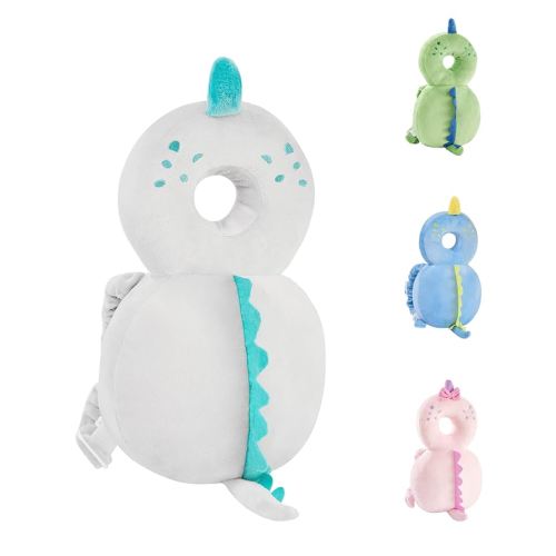 Baby Back Potection Toddler Safety Protector Cushion Pad Toddler Backpack for Crawling Walking Adjustable Toddlers Back Safety Pad for Boys and Girls(Grey Dinosaur)