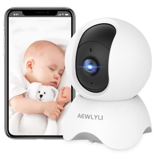 AEWLYLI Baby Monitor Security Camera, 360° 1080P HD WiFi, Night Vision, Two-Way Audio, Motion Detection