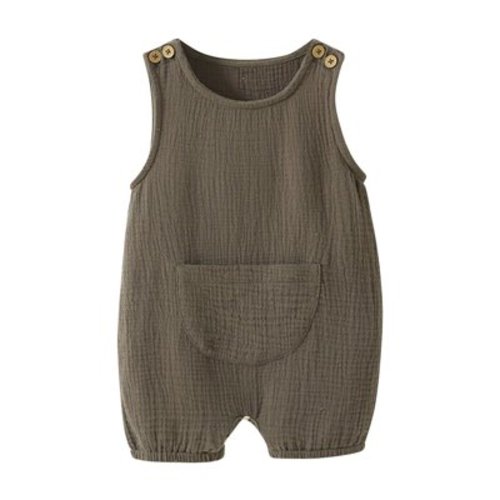 AherBiu Newborn Baby Clothes Summer Lightweight Sleeveless Crewneck Rompers Button Open up Jumpsuits