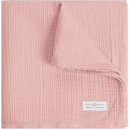 Colored Organics Baby Organic Cotton Swaddle - Infant Receiving Blanket - Ballet Muslin