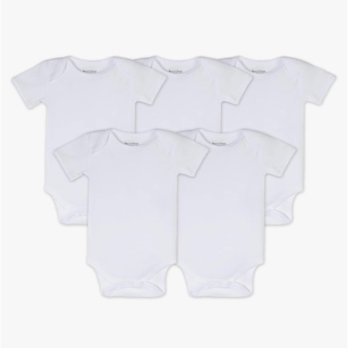 Burt's Bees Baby Unisex Organic Cotton Short and Long Sleeve Bodysuits, 5-Pack