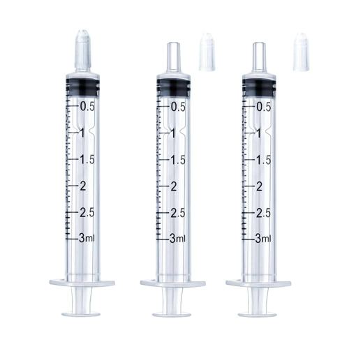 3ml Syringe for Liquid, Oral, Scientific Labs, Measurement, Dispensing, with Cap- 3 Pack 3ml Syringes