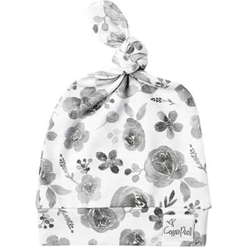 Copper Pearl Baby Beanie Hat Top Knot Stretchy Soft Rowan