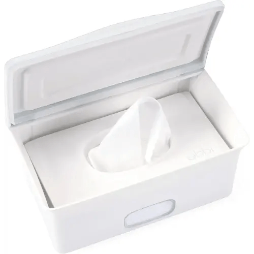 Ubbi Baby Wipes Dispenser | Baby Wipes Case | Baby Wipes Holder with Weighted Plate, Keeps Wipes Fresh and Non-Slip Rubber Feet, White