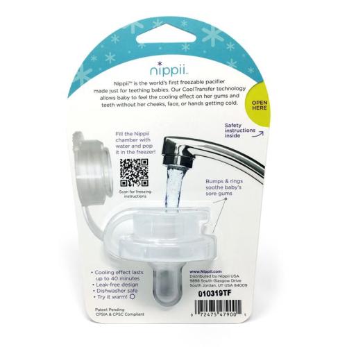 Nippii Baby Freezable Pacifier and Teether. Soothing Care For Teething Babies Cold Teething Relief