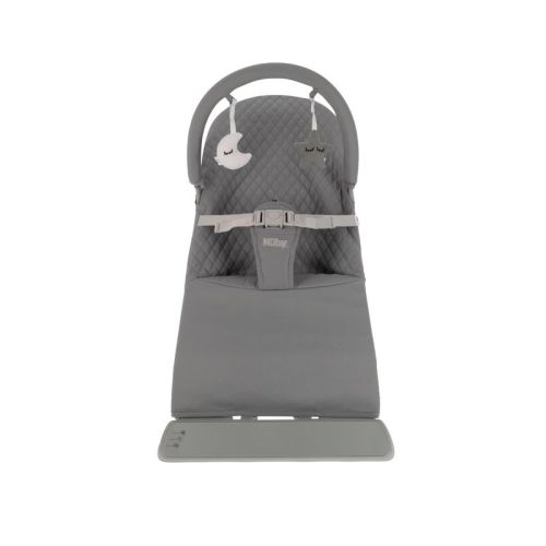 Nuby Baby Bouncer with Toy Bar, Vibrates and Plays Music - Beige