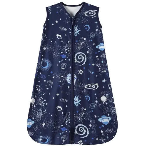 Baby Sleep Sack 6-12 Months Baby Wearable Blanket 100% Rayon Cotton 2-Way Zipper Toddler Sleeping Sack,Comfy Soft Lightweight TOG 0.3(Galaxies)