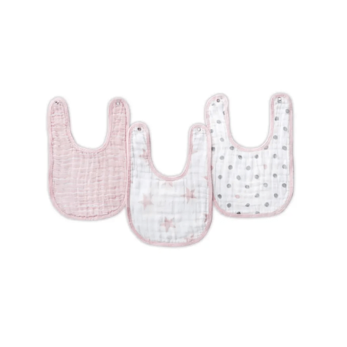 Essentials Cotton Muslin Snap Bibs 3 Pack | aden + anais