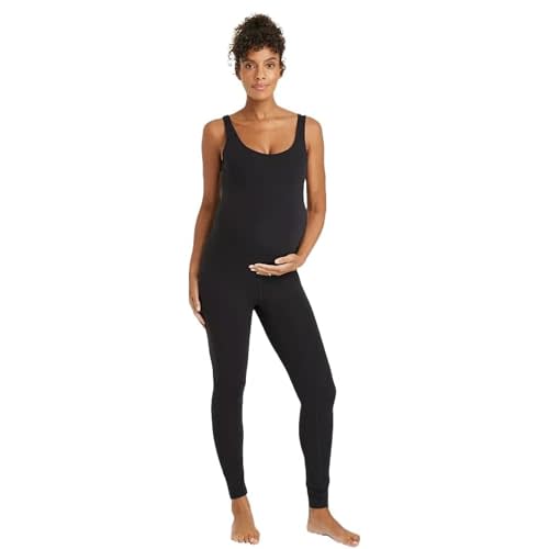 Ingrid & Isabel Active Maternity Jumpsuit - Scoop Neck Romper Bodysuit - Soft One-Piece Outfit for Pregnancy and Postpartum