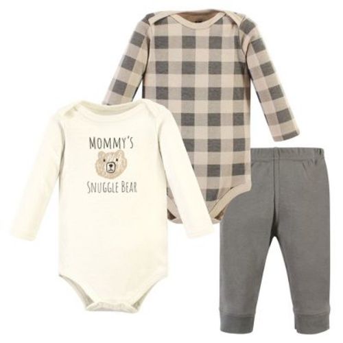 Hudson Baby Long-Sleeve Bodysuits and Pants, Snuggle Bear, 3-6 Months